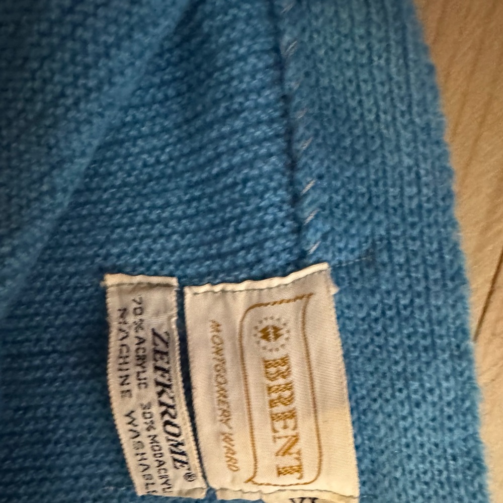 Brent Vintage Blue Mohair Cardigan Sweater Men’s XL Soft Grunge Grandpa Core - Picture 4 of 14